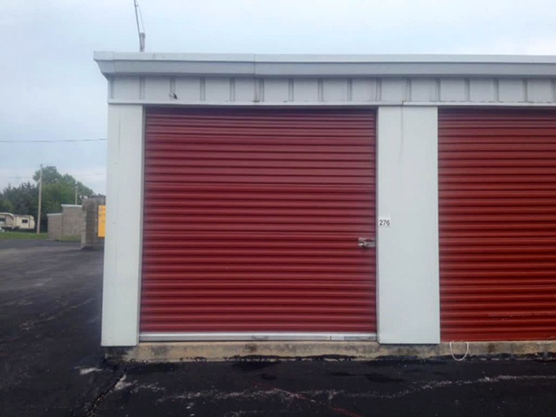 Red Storage Unit Garage Door